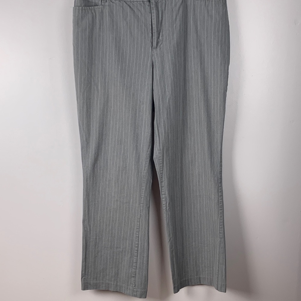 St. John's Bay Gray Striped Trousers size 16